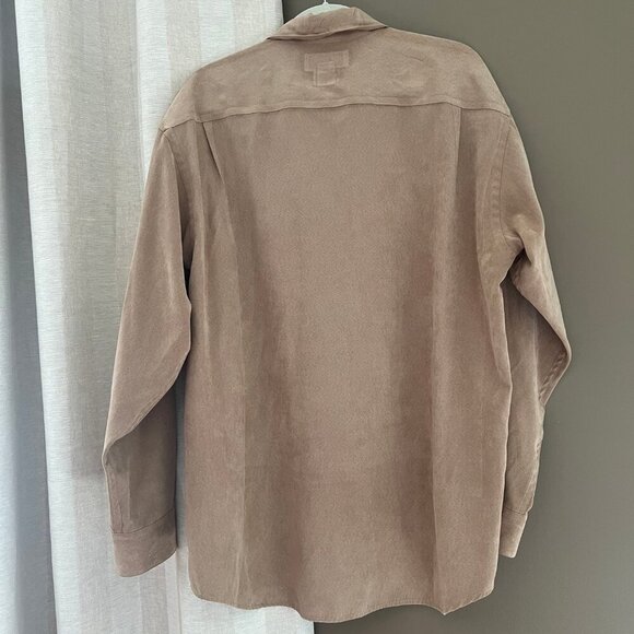 Men's Croft & Barrow Faux Tan Suede. Long Sleeve, Button Down, Size Large - Picture 5 of 9